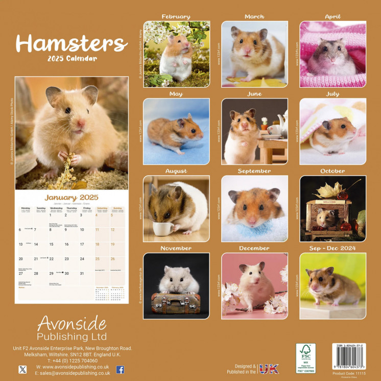 Calendrier Hamster 2025