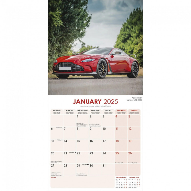 Calendrier Aston Martin 2025