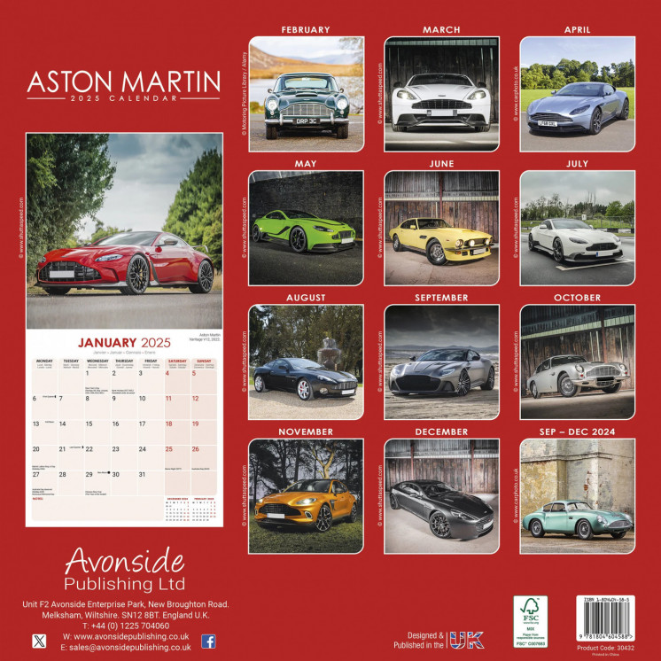 Calendrier Aston Martin 2025