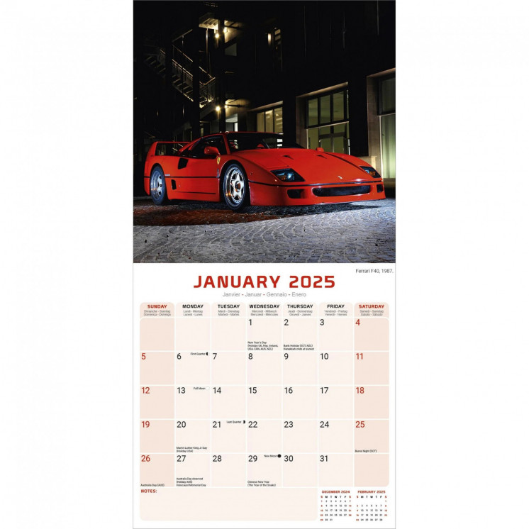 Calendrier Ferrari 2025