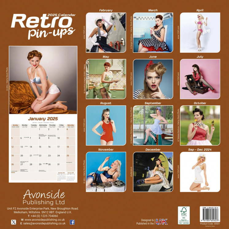 Calendrier Pin Ups Rétro 2025