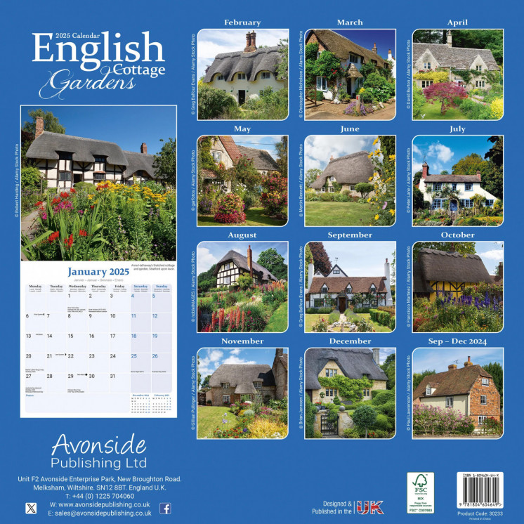 Calendrier Jardins Anglais 2025