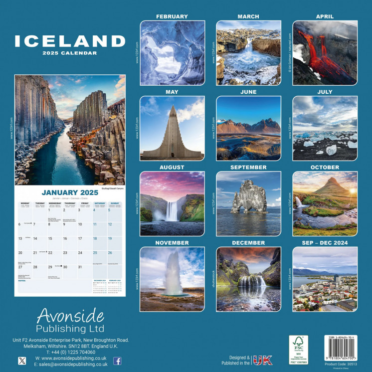 Calendrier Islande 2025