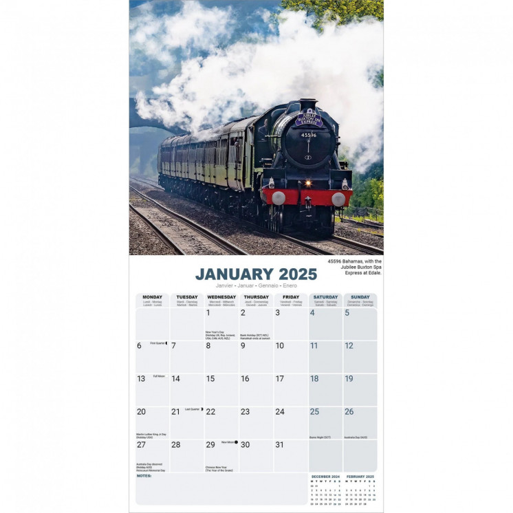 Calendrier Trains Vapeur 2025