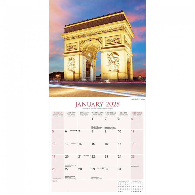 Calendrier Paris 2025