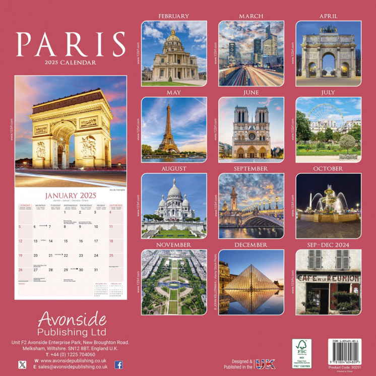 Calendrier Paris 2025