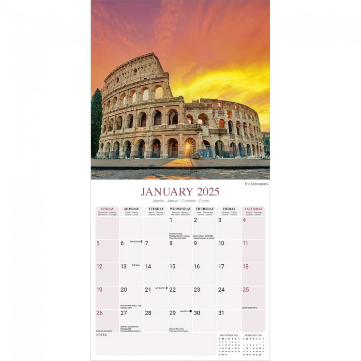 Calendrier Rome 2025