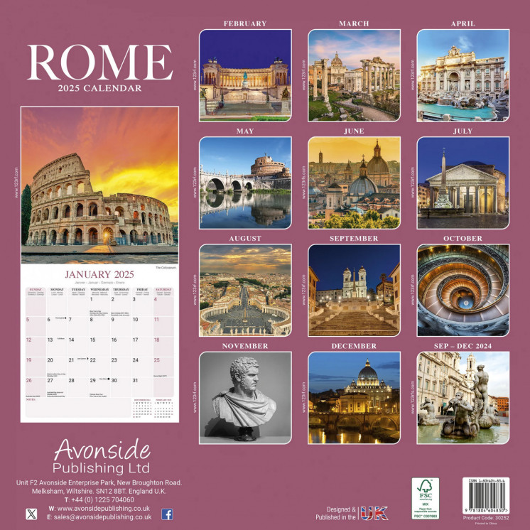 Calendrier Rome 2025