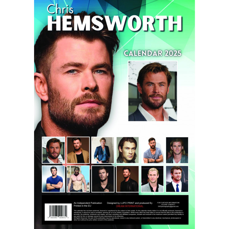 Lots de 5 ou 10 et 25 ou 50 Calendriers Chris Hemsworth 2025