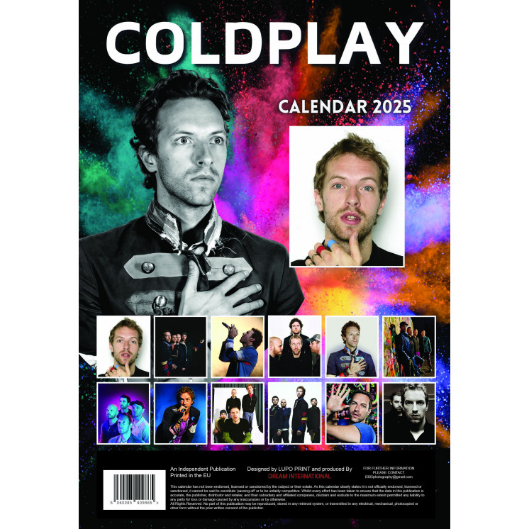 Lots de 5 ou 10 et 25 ou 50 Calendriers Coldplay 2025