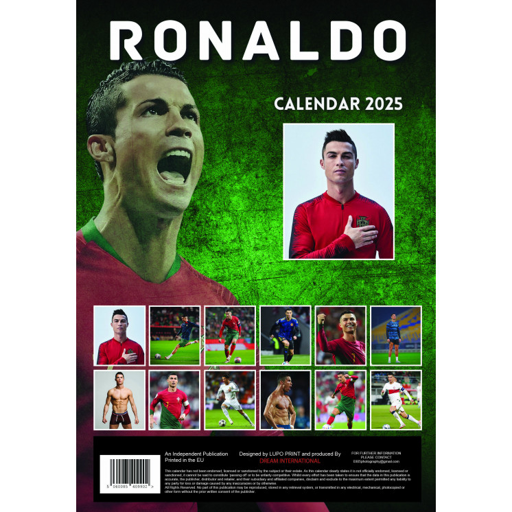 Lots de 5 ou 10 et 25 ou 50 Calendriers Cristiano Ronaldo 2025