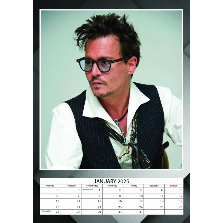 Lots de 5 ou 10 et 25 ou 50 Calendriers Johnny Depp 2025