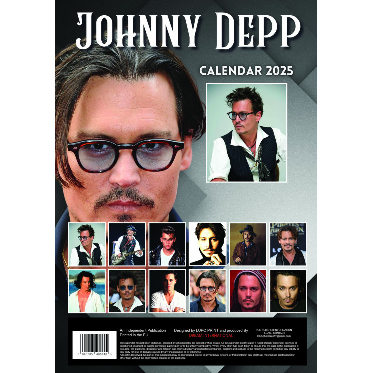 Lots de 5 ou 10 et 25 ou 50 Calendriers Johnny Depp 2025