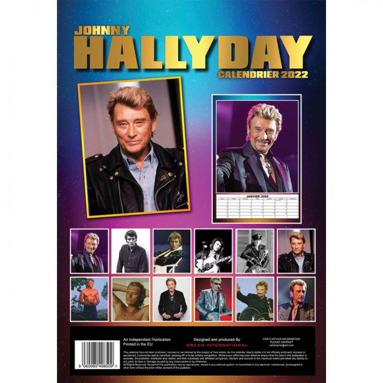 Lots de 5 ou 10 et 25 Calendriers Johnny Hallyday 2022