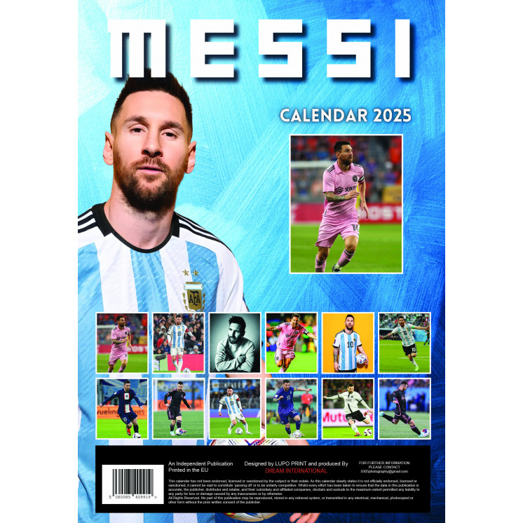 Lots de 5 ou 10 et 25 ou 50 Calendriers Lionel Messi 2025