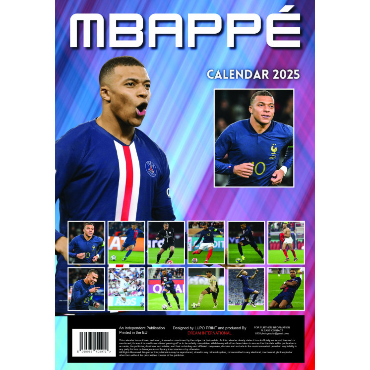 Lots de 5 ou 10 et 25 ou 50 Calendriers MBAPPE 2025