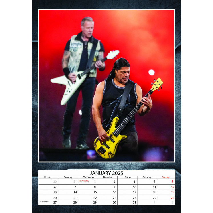 Lots de 5 ou 10 et 25 ou 50 Calendriers Metallica 2025