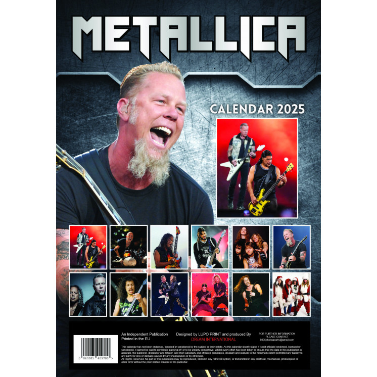 Lots de 5 ou 10 et 25 ou 50 Calendriers Metallica 2025