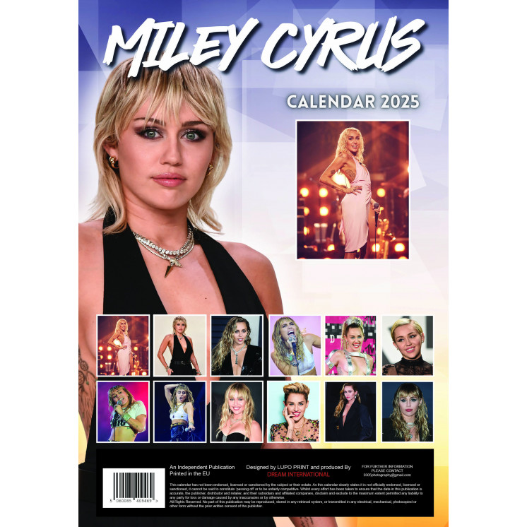 Lots de 5 ou 10 et 25 ou 50 Calendriers Miley Cyrus 2025