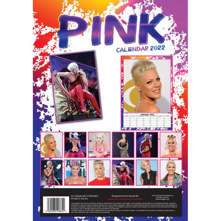 Lots de 5 Calendriers Pink 2022