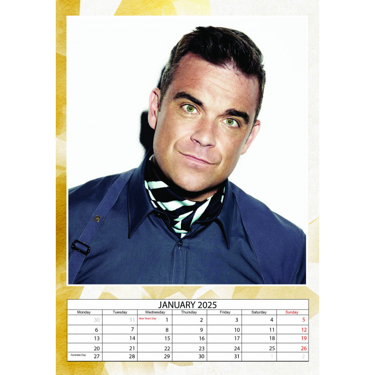 Lots de 5 ou 10 et 25 ou 50 Calendriers Robbie Williams 2025