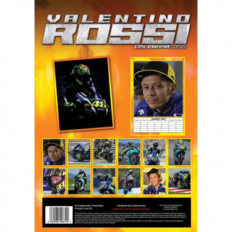 Lot de 5 Calendriers Valentino Rossi 2022