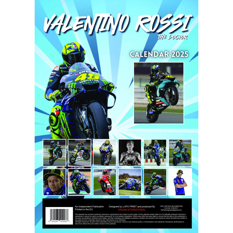 Lots de 5 ou 10 et 25 ou 50 Calendriers Valentino Rossi 2025