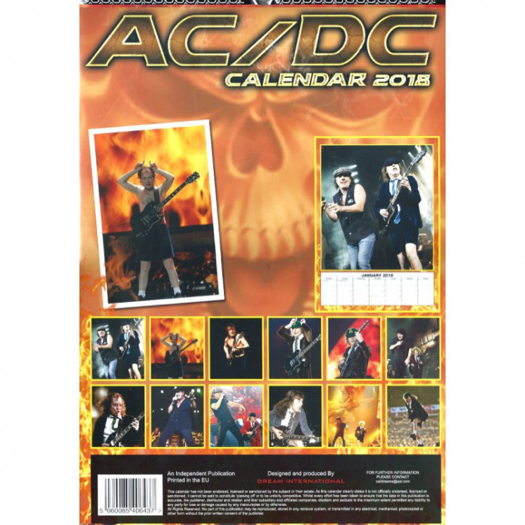 Calendrier AC/DC 2018