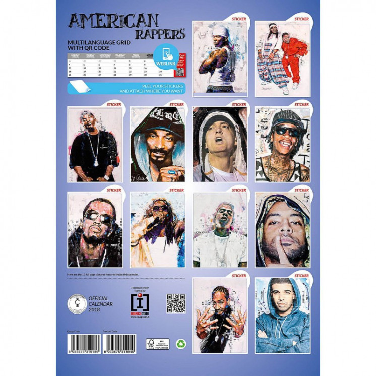 Calendrier American Rappers 2018