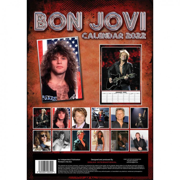 Calendrier Bon Jovi 2022