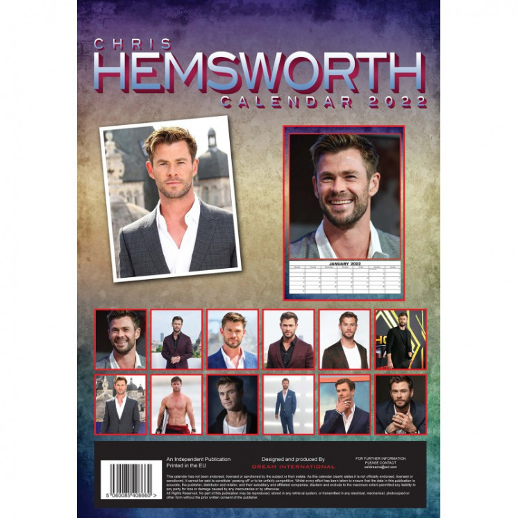 Calendrier Chris Hemsworth 2022