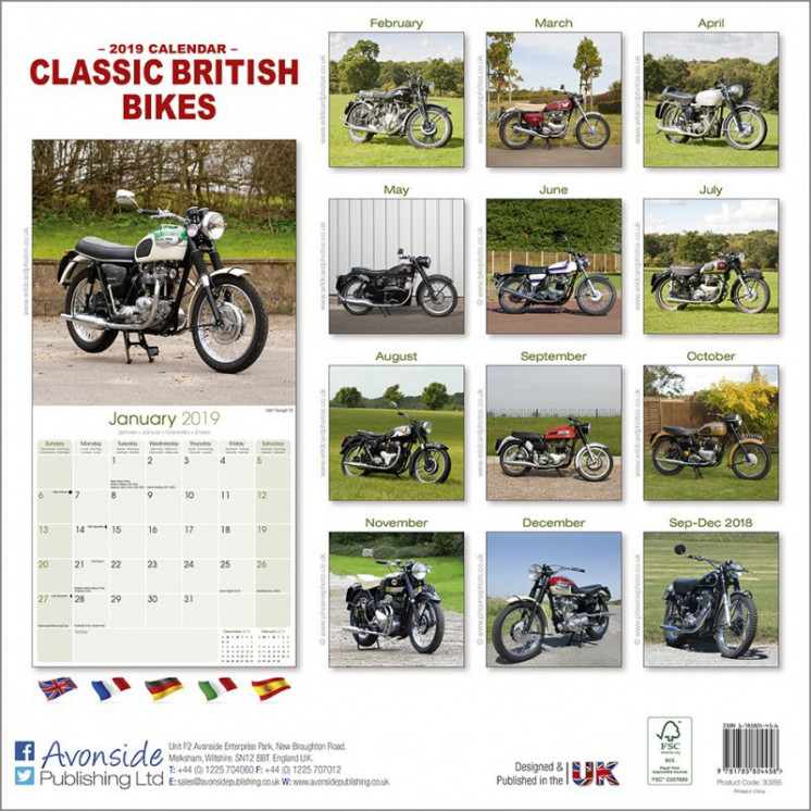 Calendrier des vélos britanniques classiques 2019