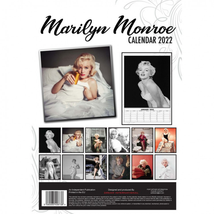 Calendrier Marilyn Monroe 2022