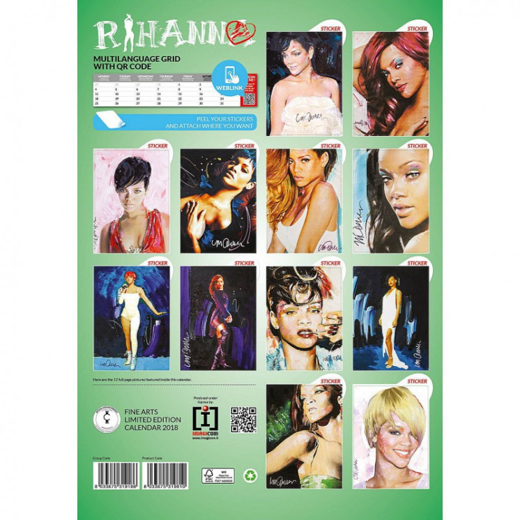 Calendrier Rihanna 2018