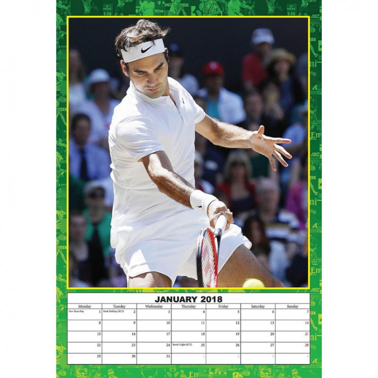 Calendrier Roger Federer 2018