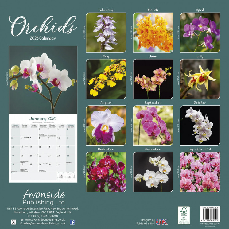 Calendrier Orchidées 2025