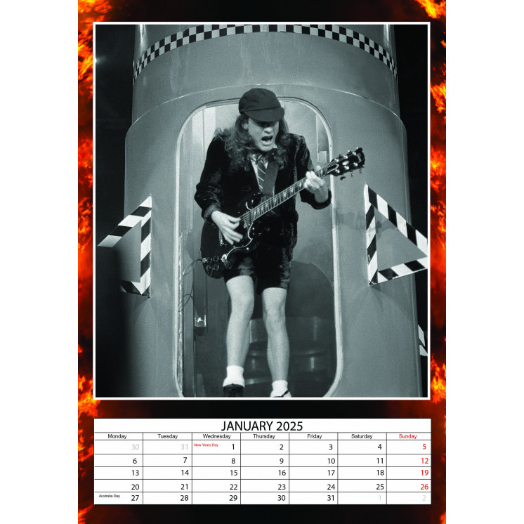 Lots de 5 ou 10 et 25 ou 50 Calendriers AC/DC 2025