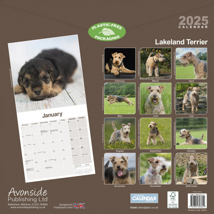 Calendrier Lakeland Terrier 2025