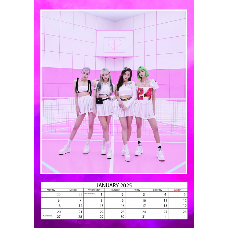 Calendrier Black pink 2025