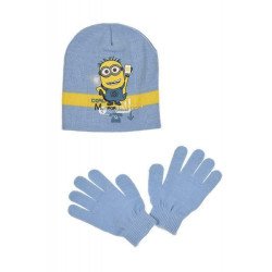 Ensemble bonnet et gants Minions bleu taille 52