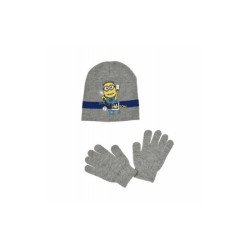 Ensemble bonnet et gants Minions gris taille 52